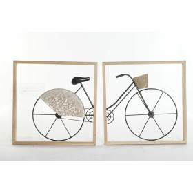 Decoração de Parede DKD Home Decor Preto Bicicleta Metal Madeira MDF (80 x 2.5 x 40 cm) (2 pcs) de DKD Home Decor, Adornos - ...