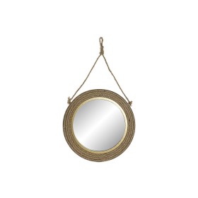 Wall mirror DKD Home Decor Brown Metal Crystal Rope Golden (46 x 2 x 46 cm) by DKD Home Decor, Wall-Mounted Mirrors - Ref: S3...