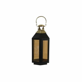 Lantern DKD Home Decor Black Crystal Iron Golden (22 x 20 x 46 cm) by DKD Home Decor, Candelabras and candle holders - Ref: S...