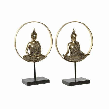 Decorative Figure DKD Home Decor 26 x 11 x 40 cm Black Golden Buddha Oriental (2 Units) by DKD Home Decor, Ornaments - Ref: S...