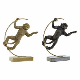 Figura Decorativa DKD Home Decor 33 x 25 x 48 cm Preto Dourado Macaco Moderno (2 Unidades) de DKD Home Decor, Adornos - Ref: ...