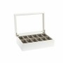 Boîte à bijoux DKD Home Decor 102182 Montres 28 x 19 x 9 cm Verre Blanc Bois MDF de DKD Home Decor, Organiseurs de bijoux - R...