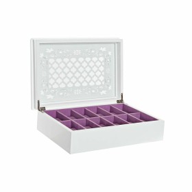 Jewelry box DKD Home Decor Watches 29 x 20 x 9,5 cm Crystal Lilac White MDF Wood by DKD Home Decor, Wardrobe Jewellery Organi...