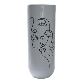 Vase Blanc Gris Céramique 13,8 x 13,8 x 22 cm | Tienda24 - Global Online Shop Tienda24.eu