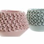 Vase DKD Home Decor Blume Rosa türkis Steingut 20 x 20 x 13 cm Mediterraner (2 Stück) von DKD Home Decor, Vasen - Ref: S30205...