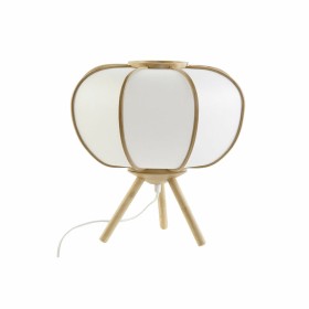 Lampe de bureau DKD Home Decor 34 x 34 x 33 cm Naturel Blanc Bambou 220 V 50 W de DKD Home Decor, Lampes de chevet - Réf : S3...