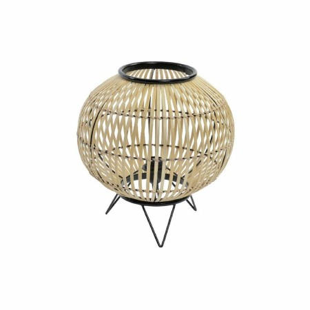 Lâmpada de mesa DKD Home Decor Preto Metal Castanho Bambu (36 x 36 x 37 cm) de DKD Home Decor, Candeeiros de mesa e de cabece...