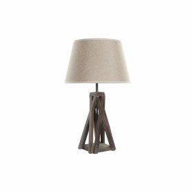 Desk lamp DKD Home Decor Wood Cotton Dark brown (35 x 35 x 56 cm) by DKD Home Decor, Bedside and Table Lamps - Ref: S3020962,...