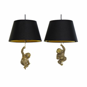 Suspension DKD Home Decor 35,5 x 35,5 x 51 cm Doré Résine Colonial 220 V 50 W Singe (2 Unités) de DKD Home Decor, Suspensions...