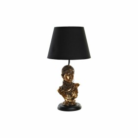 Lâmpada de mesa DKD Home Decor Preto Dourado Poliéster Resina Africana (31 x 31 x 58 cm) de DKD Home Decor, Candeeiros de mes...