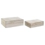 Set de boîtes décoratives DKD Home Decor Bois de manguier 25 x 17 x 8 cm Décapé (2 Unités) de DKD Home Decor, Boîtes - Réf : ...