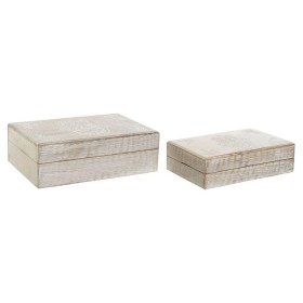 Set di Scatole Decorative DKD Home Decor Legno di mango 25 x 17 x 8 cm Decapaggio (2 Unità) di DKD Home Decor, Scatole decora...