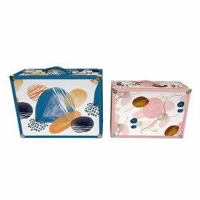 Jogo de Caixas Decorativas DKD Home Decor Abstrato Madeira Poliéster (43 x 19 x 34 cm) (2 pcs) de DKD Home Decor, Caixas - Re...