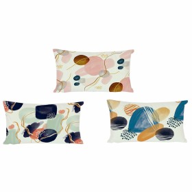 Cojín DKD Home Decor Plástico Azul Blanco Multicolor Rosa Rectangular Abstracto 50 x 30 x 12 cm (3 Piezas) de DKD Home Decor,...