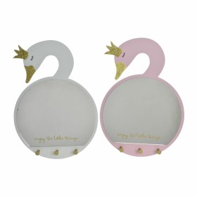 Miroir mural DKD Home Decor Blanc Rose clair Bois Enfant 43 x 4 x 30 cm (2 Unités) de DKD Home Decor, Miroirs muraux - Réf : ...