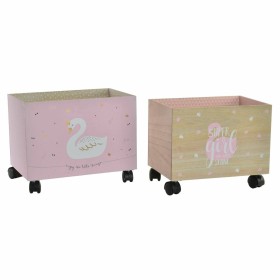 Caja Decorativa DKD Home Decor Multicolor Natural Rosa claro Madera Cisne 39 x 26 x 31 cm de DKD Home Decor, Cajas - Ref: S30...