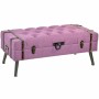 Panca DKD Home Decor Metallo Poliestere Fucsia Legno MDF (102 x 42 x 40,5 cm) di DKD Home Decor, Sedie - Rif: S3021986, Prezz...