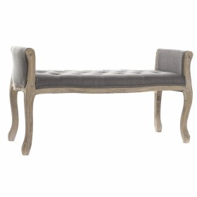 Banquette DKD Home Decor Naturel Gris foncé Bois d'hévéa Toile 109 x 44,5 x 60 cm de DKD Home Decor, Chaises - Réf : S3022275...