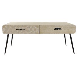 Mesa de Centro DKD Home Decor Negro Plateado Cristal Acero Plástico 100 x 100 x 45 cm | Tienda24 - Global Online Shop Tienda24.eu