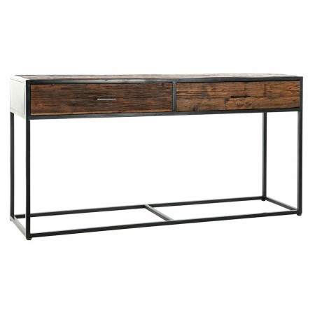 Console DKD Home Decor 8424001772179 Noir Multicouleur Naturel Brun foncé Métal Bois Recyclé Bois de manguier 150 x 43 x 77 c...