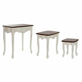 Jogo de 3 mesas DKD Home Decor Branco Castanho 60 x 40 x 66 cm de DKD Home Decor, Jogos de móveis - Ref: S3022434, Preço: 173...