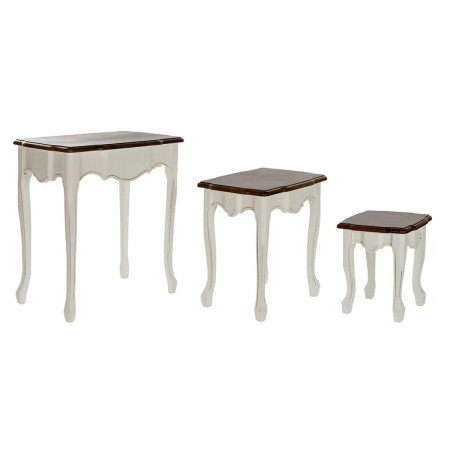 Jeu de 3 tables DKD Home Decor Blanc Marron 60 x 40 x 66 cm de DKD Home Decor, Tables - Réf : S3022434, Prix : 173,79 €, Remi...