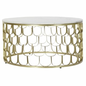 Mesa auxiliar DKD Home Decor 81 x 81 x 42 cm Dorado Blanco Plástico Mármol Hierro de DKD Home Decor, Mesas - Ref: S3022622, P...