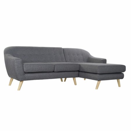 3-Seater Sofa DKD Home Decor 8424001799442 Grey Multicolour Natural Wood Rubber wood Scandi 230 x 144 x 84 cm | Tienda24 - Global Online Shop Tienda24.eu