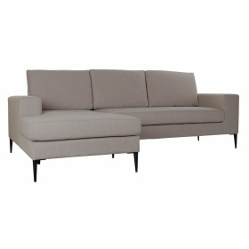 Sofá Chaise Longue DKD Home Decor Poliéster Metal Cinzento Escuro (240 x 160 x 85 cm) de DKD Home Decor, Cadeiras - Ref: S302...