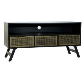 Móvel de TV DKD Home Decor Preto Metal Dourado (125 x 41 x 62 cm) de DKD Home Decor, Mesas e suportes para TV - Ref: S3023013...