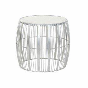 Mesa auxiliar DKD Home Decor Blanco Mármol Hierro Plateado (46 x 46 x 41 cm) de DKD Home Decor, Mesas - Ref: S3023036, Precio...