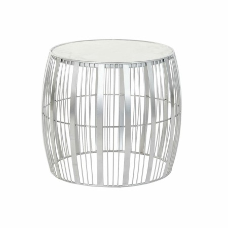 Side table DKD Home Decor White Marble Iron Silver (46 x 46 x 41 cm) by DKD Home Decor, Tables - Ref: S3023036, Price: 101,75...