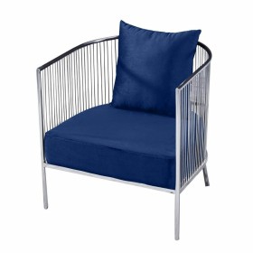 Fauteuil DKD Home Decor Polyester Acier Blue marine (66 x 69 x 70 cm) de DKD Home Decor, Chaises - Réf : S3023054, Prix : 450...