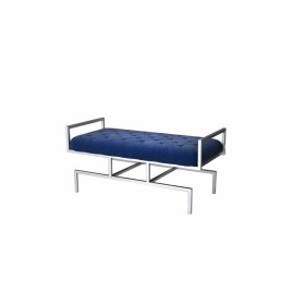 Banqueta DKD Home Decor Azul Poliéster Acero (97 x 44 x 46 cm) de DKD Home Decor, Sillas - Ref: S3023055, Precio: 281,76 €, D...