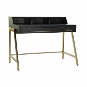 Secretária DKD Home Decor Preto Metal Dourado Madeira de mangueira (125 x 74 x 93.5 cm) de DKD Home Decor, Secretárias e mesa...