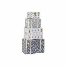 Baúl DKD Home Decor Blanco Gris Poliuretano Madera MDF (4 pcs) de DKD Home Decor, Cajas y arcones de almacenaje - Ref: S30231...