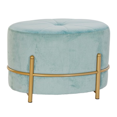 Banqueta DKD Home Decor Dorado Metal Poliéster Terciopelo Azul cielo (51 x 36 x 34 cm) de DKD Home Decor, Sillas - Ref: S3023...