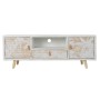 Mueble de TV DKD Home Decor Blanco Madera Bambú (140 x 40 x 51 cm) de DKD Home Decor, Mesas y soportes para TV - Ref: S302319...