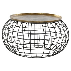 Mesa de Centro Branco Preto Cristal Mármore Ferro 80 x 80 x 46,5 cm | Tienda24 - Global Online Shop Tienda24.eu