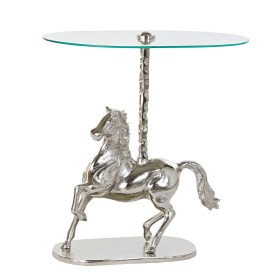 Side table DKD Home Decor Transparent Aluminium Crystal Silver Horse (54 x 39 x 57 cm) by DKD Home Decor, Tables - Ref: S3023...