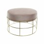 Footrest DKD Home Decor Golden Metal Polyester Light Pink (60 x 60 x 37.5 cm) by DKD Home Decor, Footstools & Ottomans - Ref:...