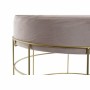 Footrest DKD Home Decor Golden Metal Polyester Light Pink (60 x 60 x 37.5 cm) by DKD Home Decor, Footstools & Ottomans - Ref:...