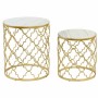 Mesa de apoio DKD Home Decor Prateado Metal Branco Mármore (48 x 48 x 57 cm) (2 pcs) (40 x 40 x 46 cm) de DKD Home Decor, Jog...