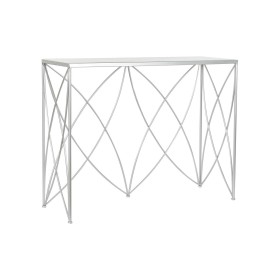 Console DKD Home Decor Blanc Argenté Métal Marbre 100 x 33 x 78 cm de DKD Home Decor, Tables - Réf : S3023488, Prix : 198,13 ...