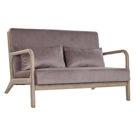 Zweisitzer-Sofa DKD Home Decor Rosa Leinen Kautschukholz Traditionell (122 x 85 x 74 cm) von DKD Home Decor, Sofas - Ref: S30...