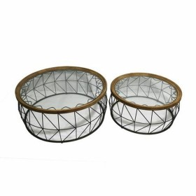 Jeu de 2 tables DKD Home Decor Verre Métal (102 x 102 x 42 cm) (2 pcs) de DKD Home Decor, Tables - Réf : S3023699, Prix : 353...