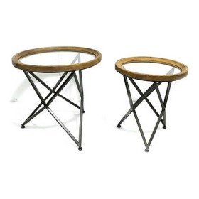 Centre Table Home ESPRIT Black Natural Metal Fir wood 118 x 78 x 45 cm | Tienda24 - Global Online Shop Tienda24.eu