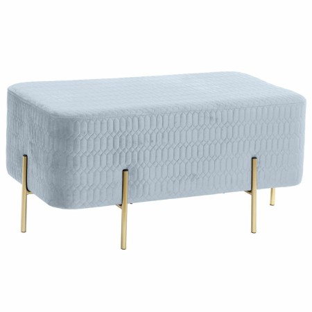 Banqueta DKD Home Decor Dorado Metal Poliéster Azul cielo Esponja (91 x 46,5 x 42 cm) de DKD Home Decor, Sillas - Ref: S30237...