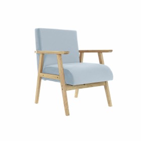 Siège DKD Home Decor Polyester Bleu ciel Bois MDF (61 x 63 x 77 cm) de DKD Home Decor, Chaises - Réf : S3023755, Prix : 183,0...