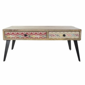 Side table DKD Home Decor 110 x 70 x 46 cm Black Metal Brown Multicolour Mango wood by DKD Home Decor, Tables - Ref: S3023764...